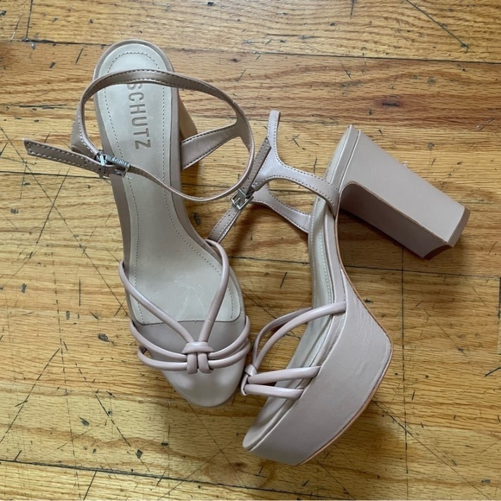 Schutz Nude Sandal Heels  Size 8
